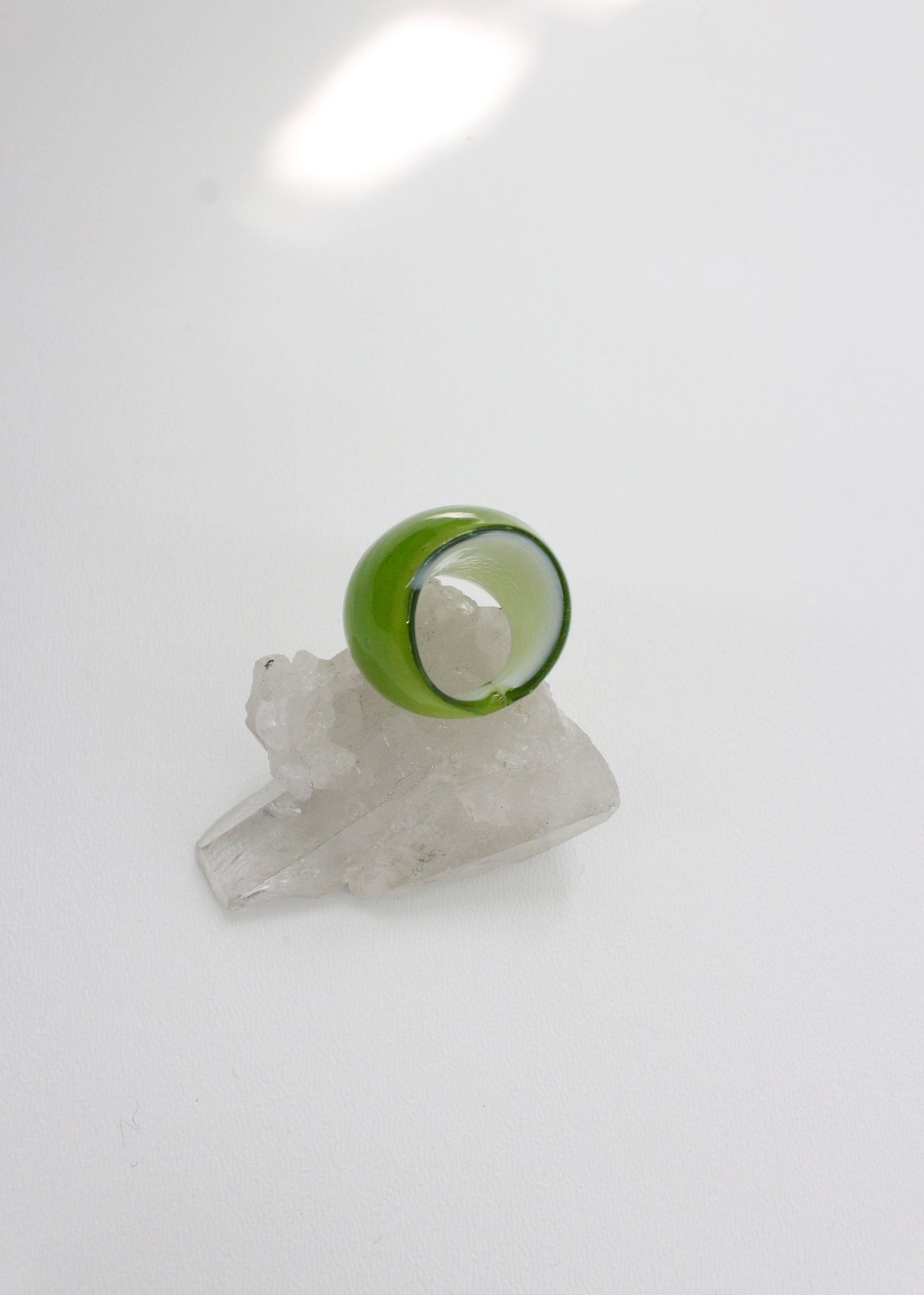 Chunky glass rings Green