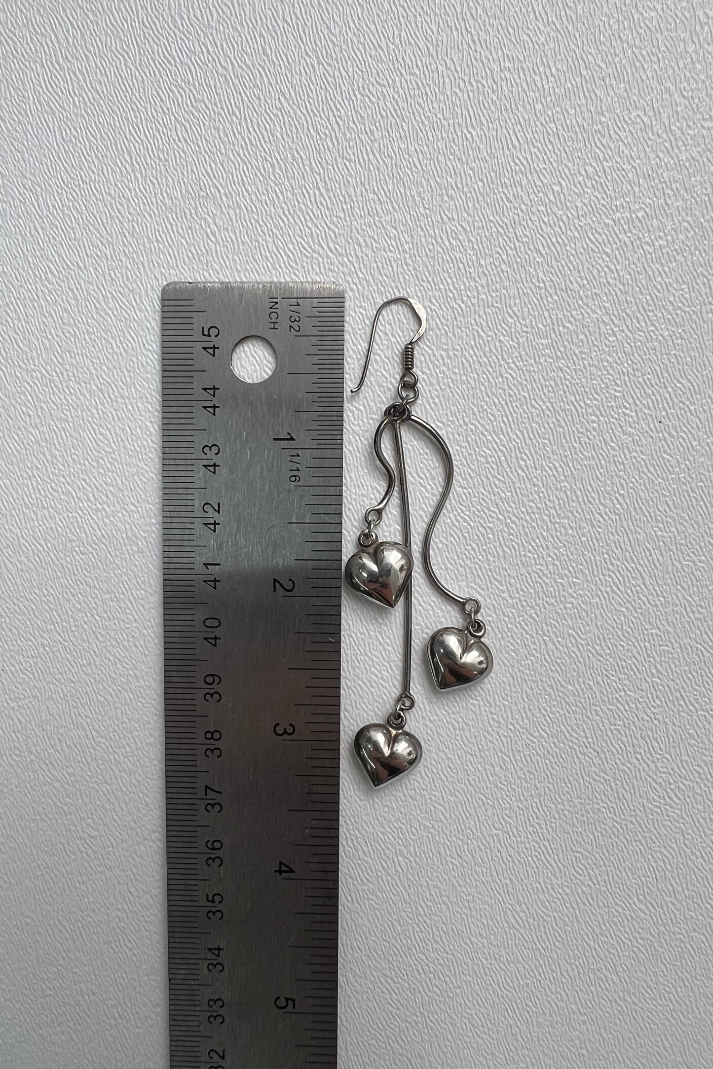 Heart swing earrings sterling silver
