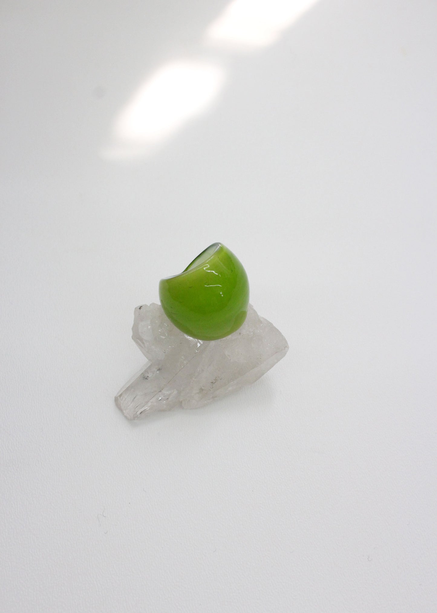 Chunky glass rings Green