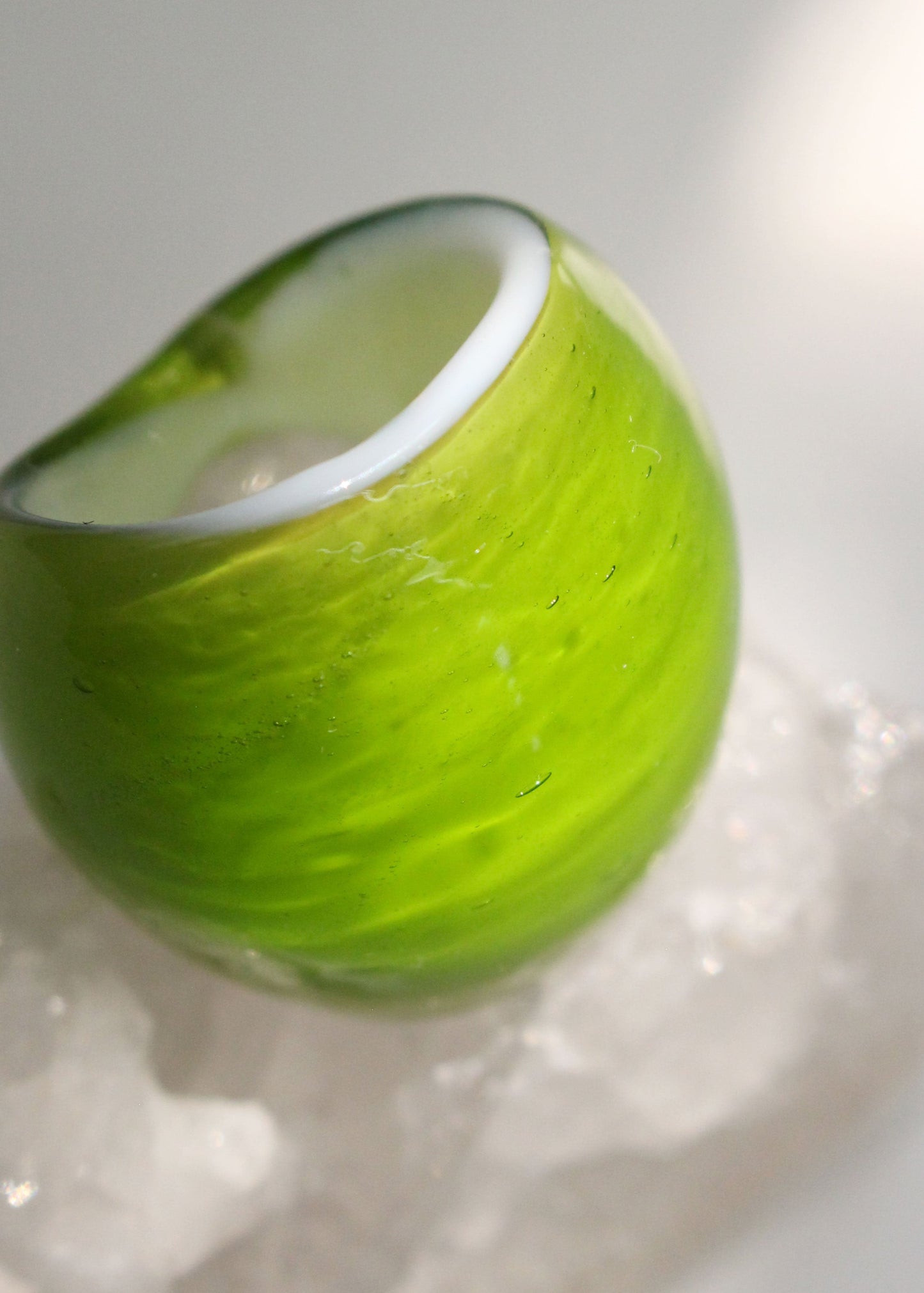 Chunky glass rings Green