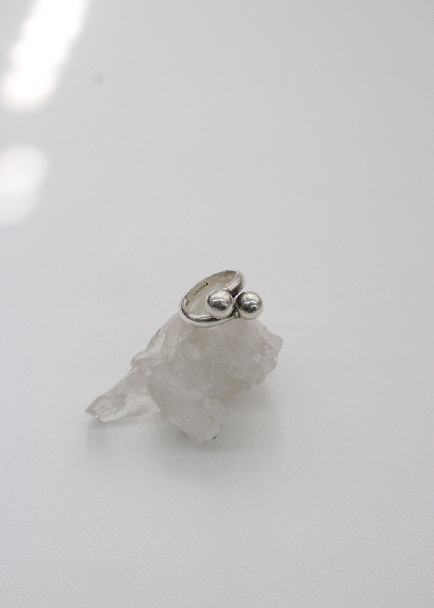 Doubleball Sterling Silver Ring 6.5