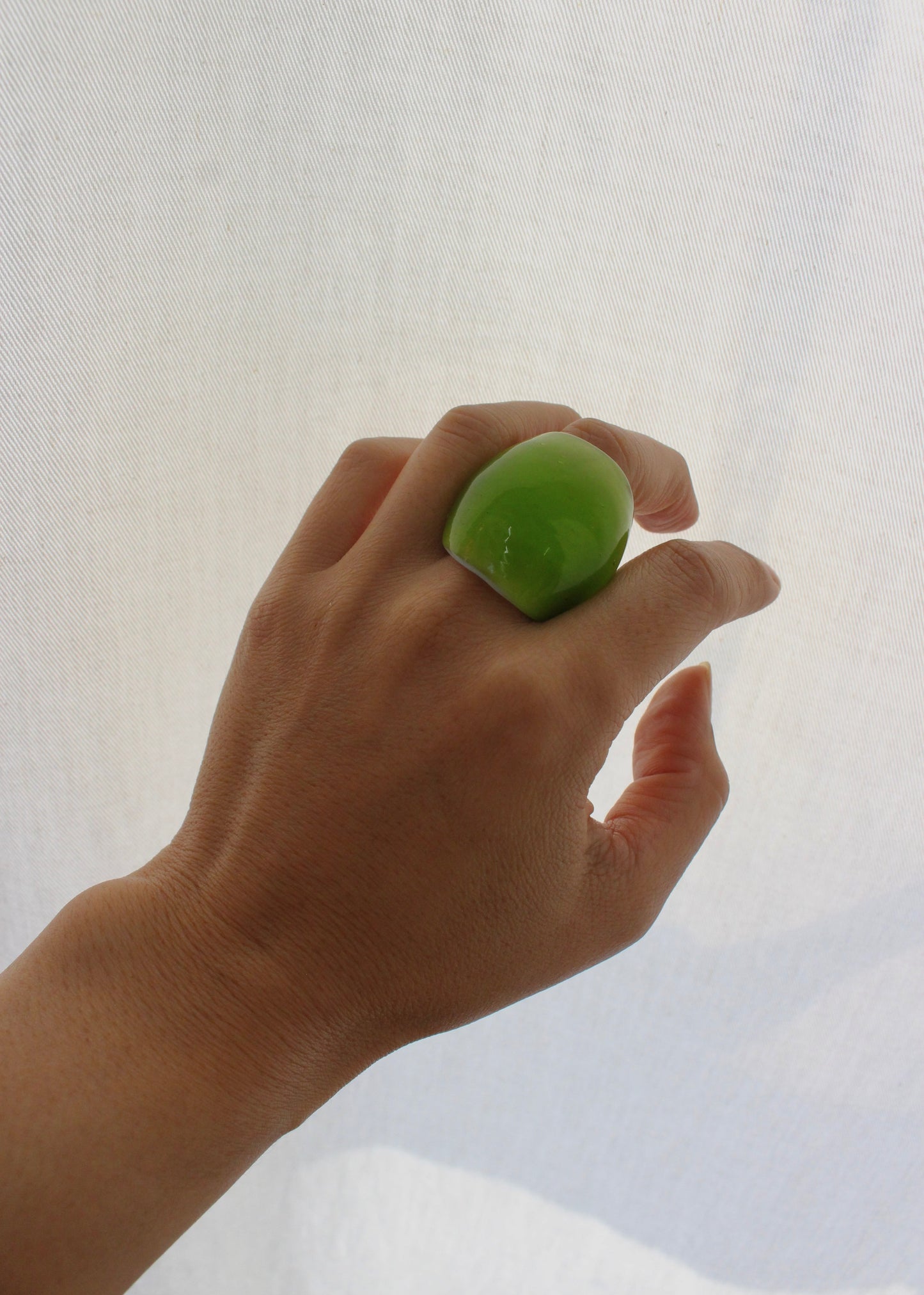 Chunky glass rings Green