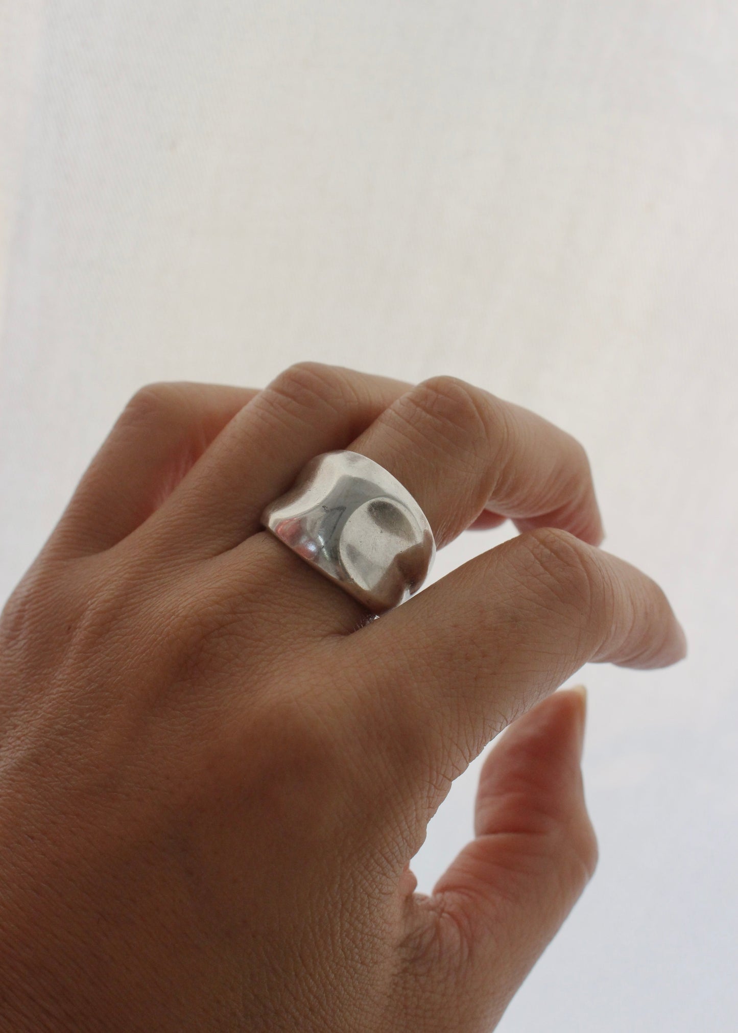 Molten Sterling Silver Ring 6.75