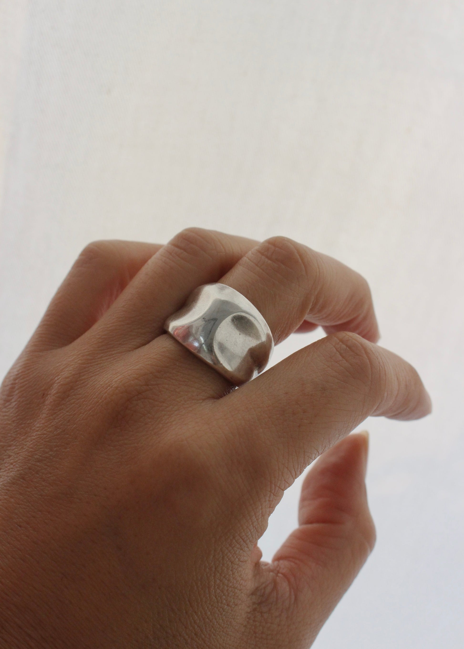 Molten Sterling Silver Ring 6.75
