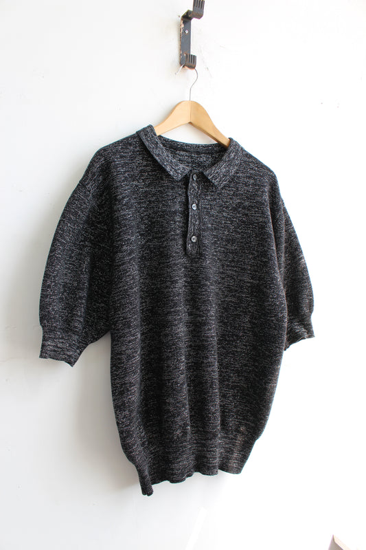 Glitter knit polo