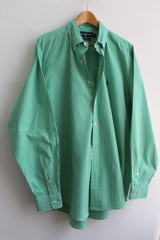 Ralph Lauren Striped Shirt Bright Green