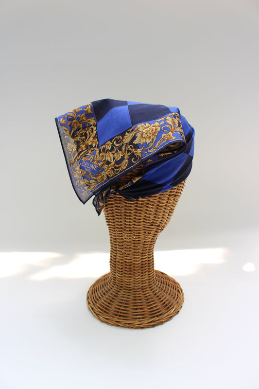 Celine Cotton Bandana Blue Black