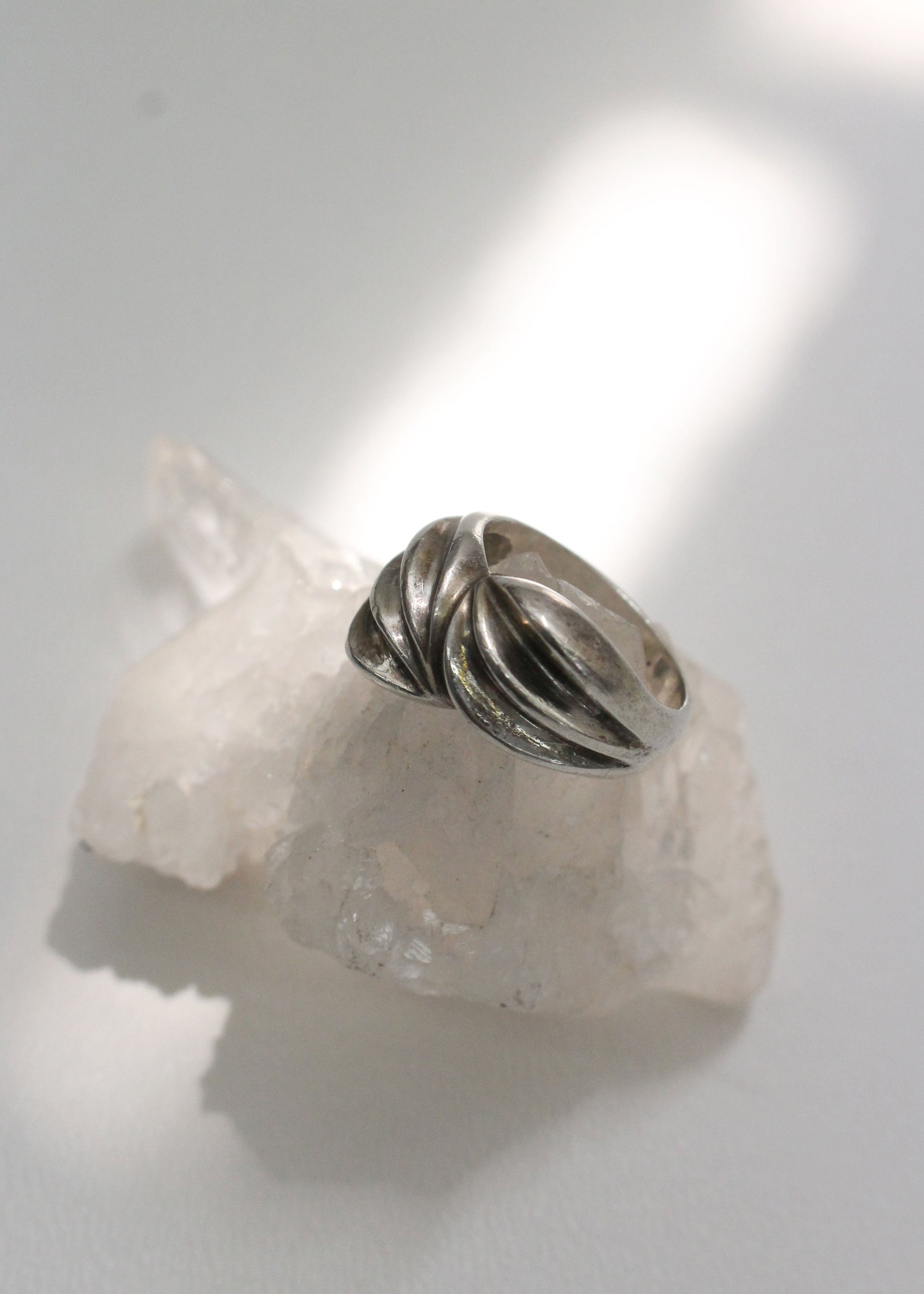 Leaf Sterling Silver Ring 6.5