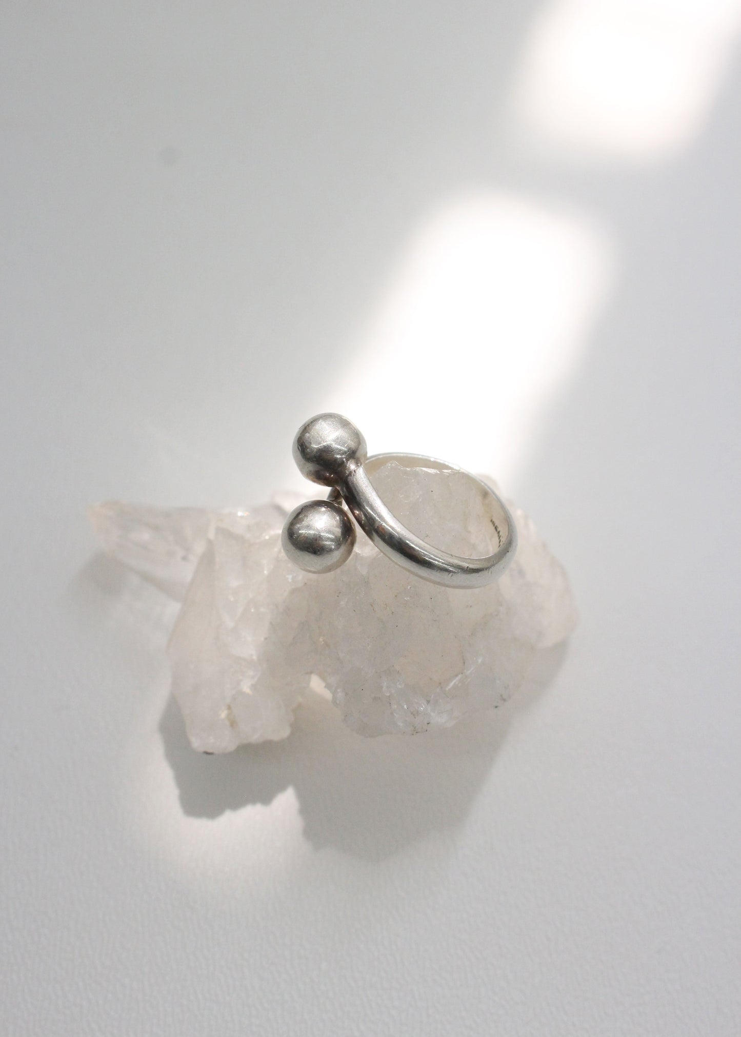 Doubleball Sterling Silver Ring 6.5