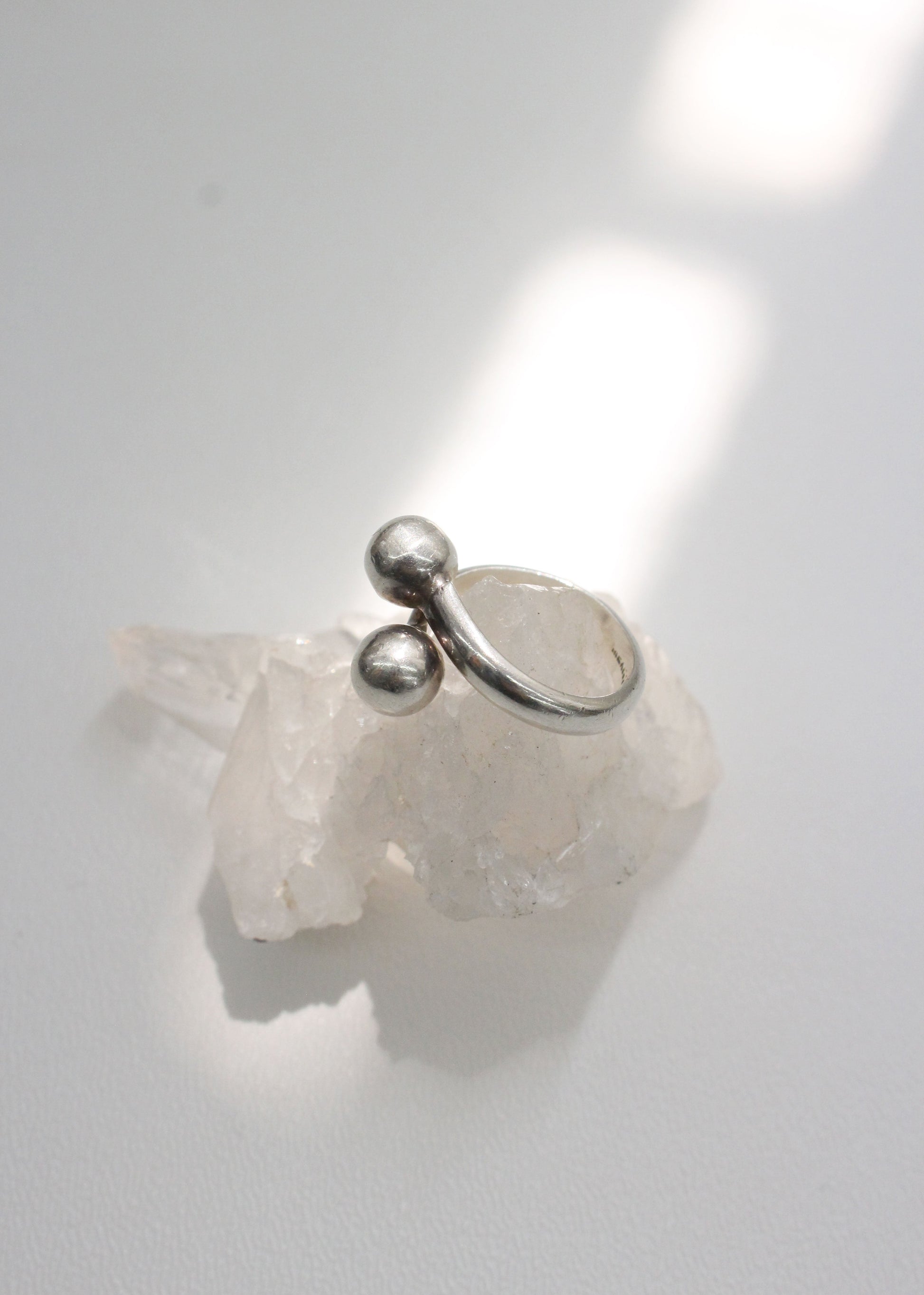 Doubleball Sterling Silver Ring 6.5