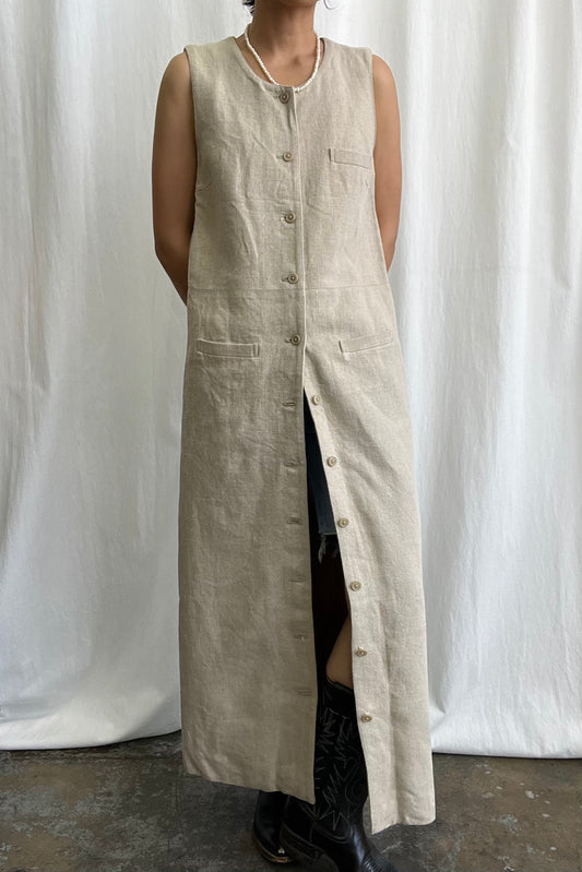 Linen Long Vest Dress