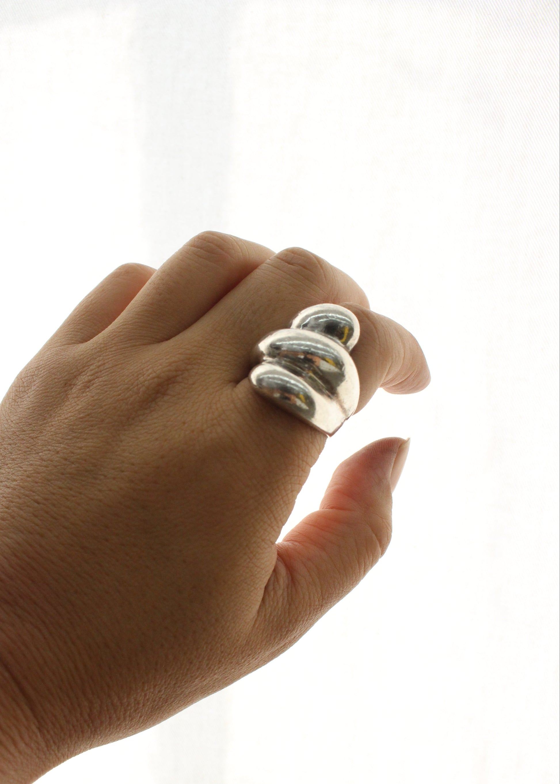 Chunky Cloud Sterling Silver Ring 7.5