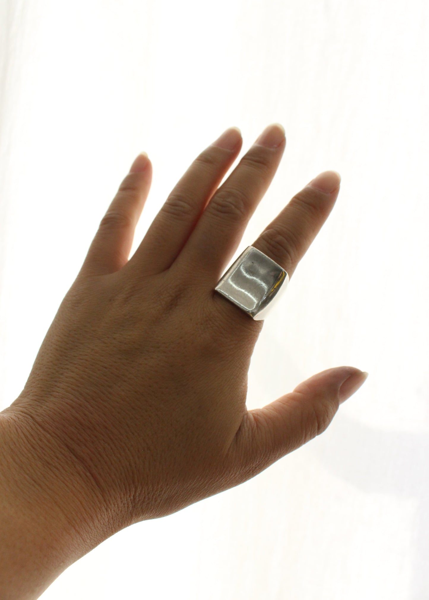 Chunky Square Sterling Silver Ring 8.5