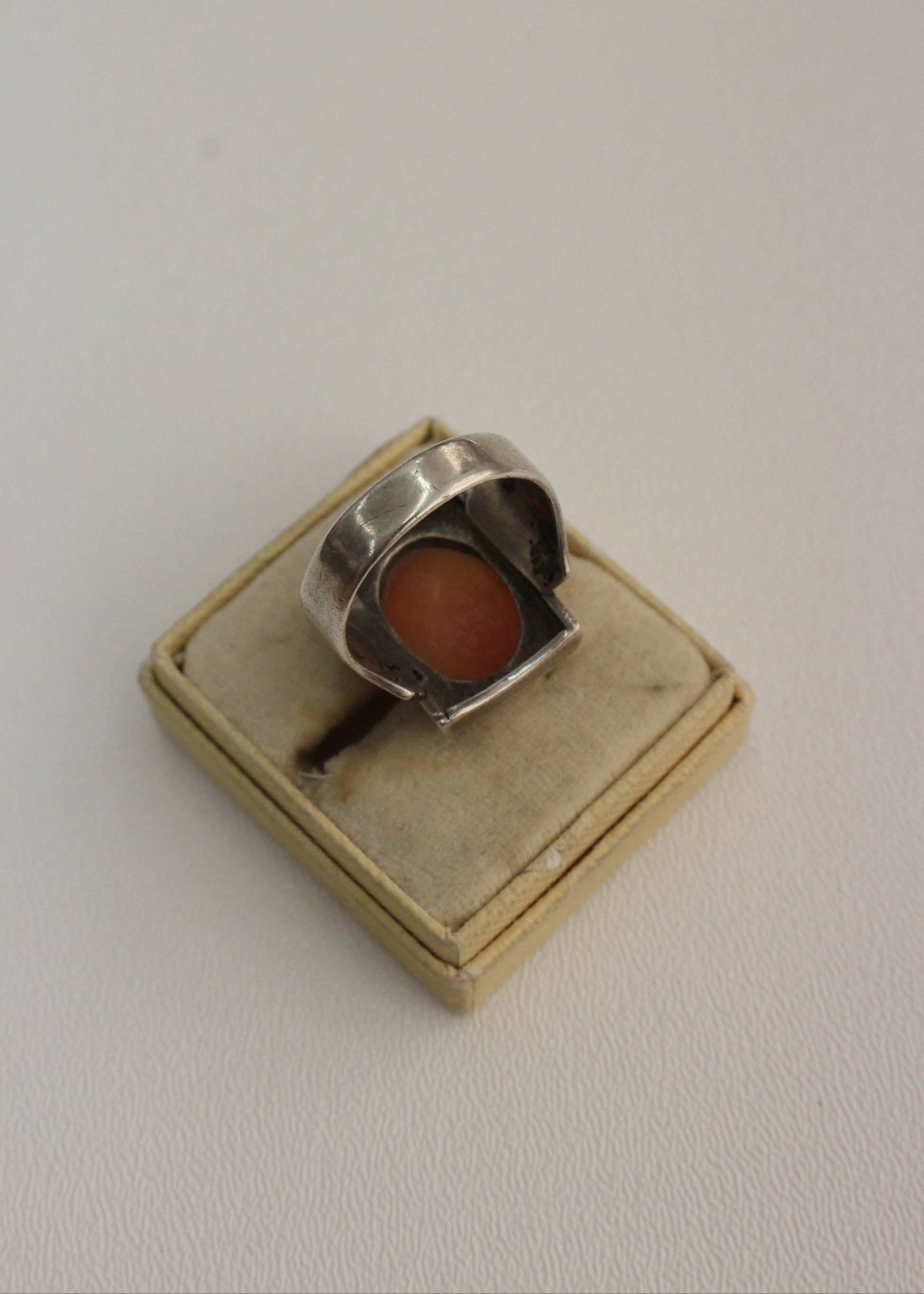 Shell Cameo Sterling Silver Ring 11.5