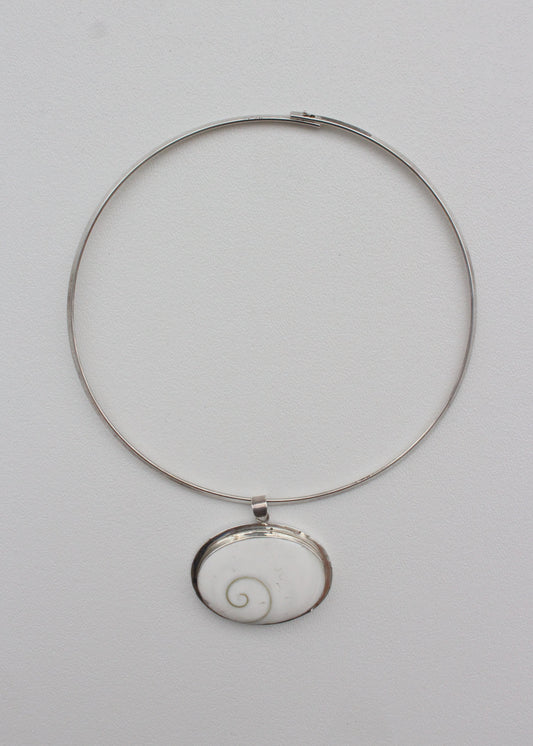 Shell Top Sterling Silver Choker