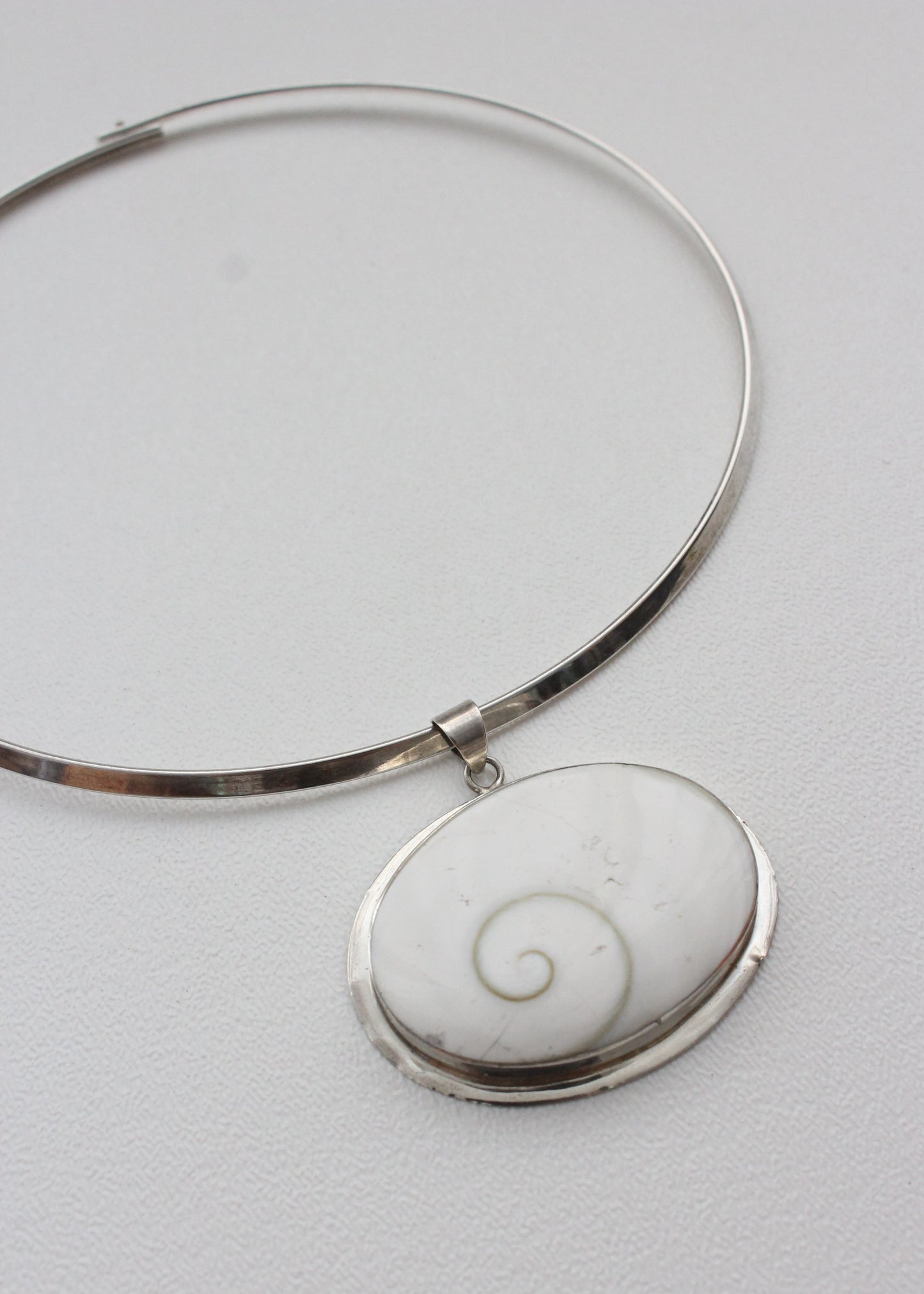 Shell Top Sterling Silver Choker