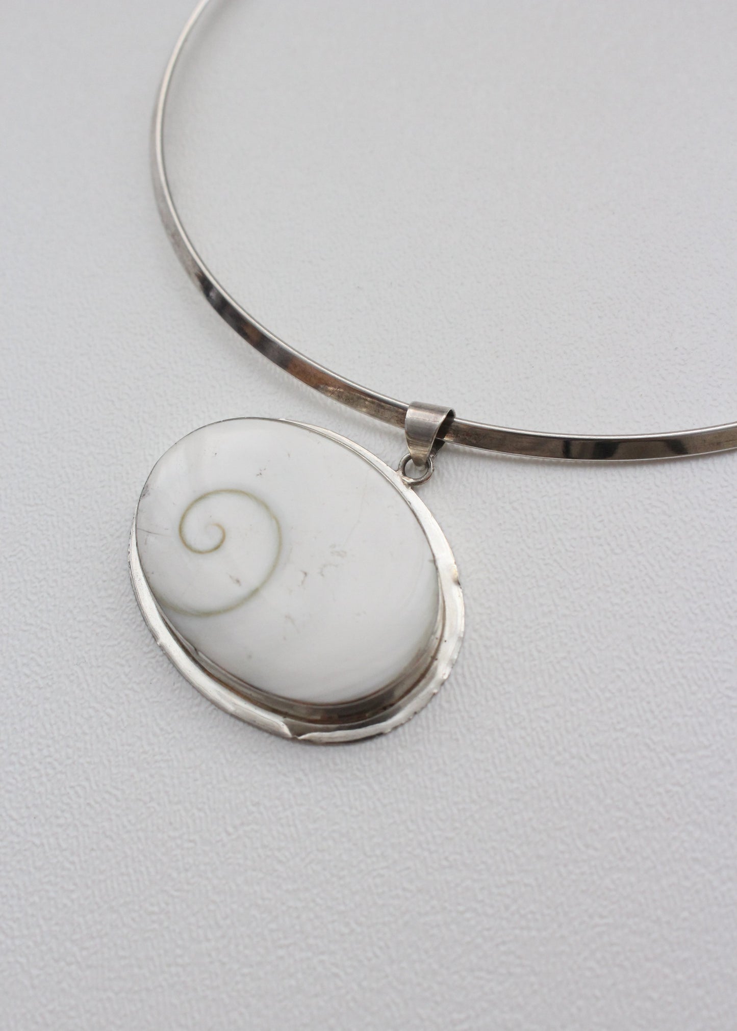 Shell Top Sterling Silver Choker