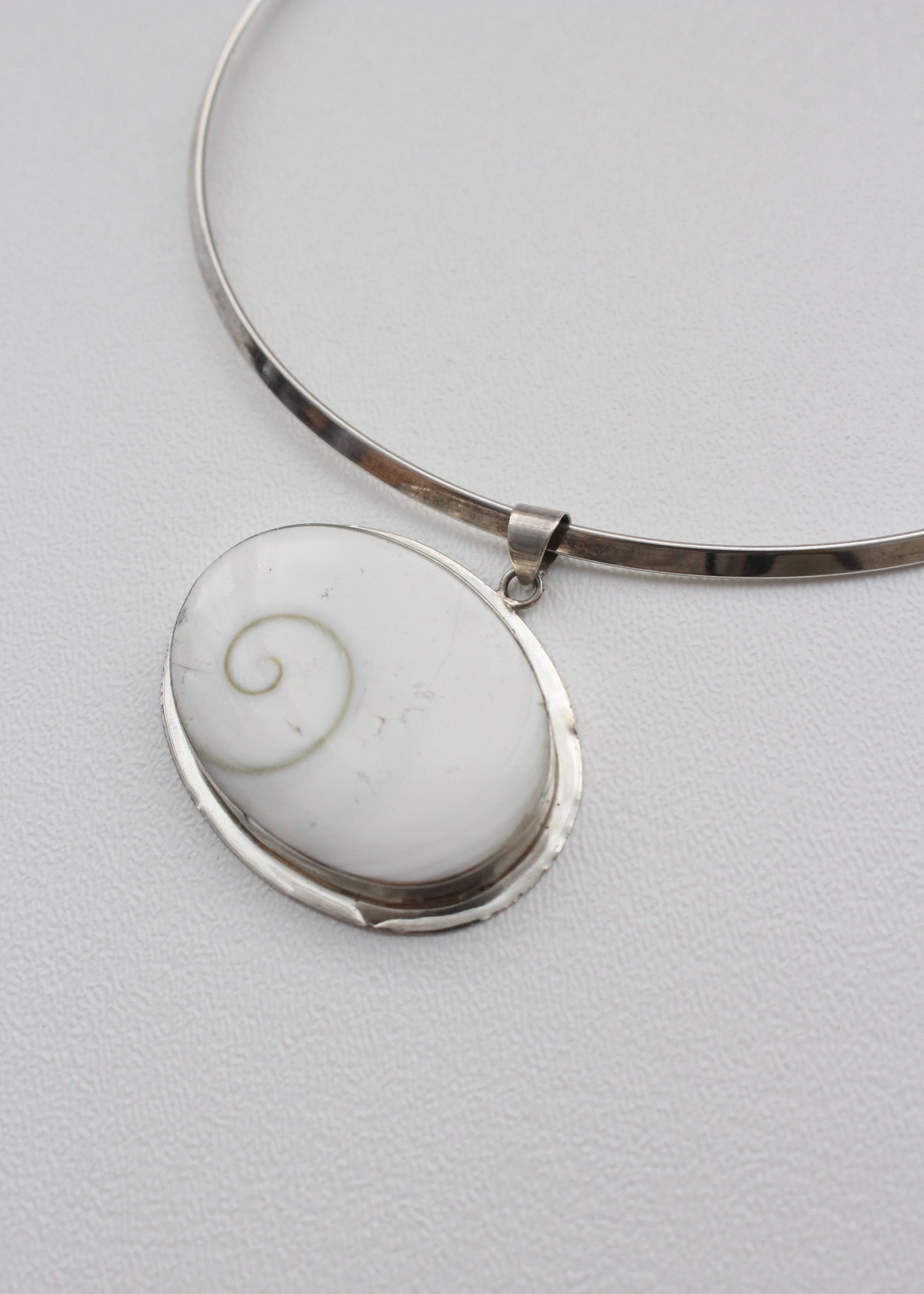 Shell Top Sterling Silver Choker