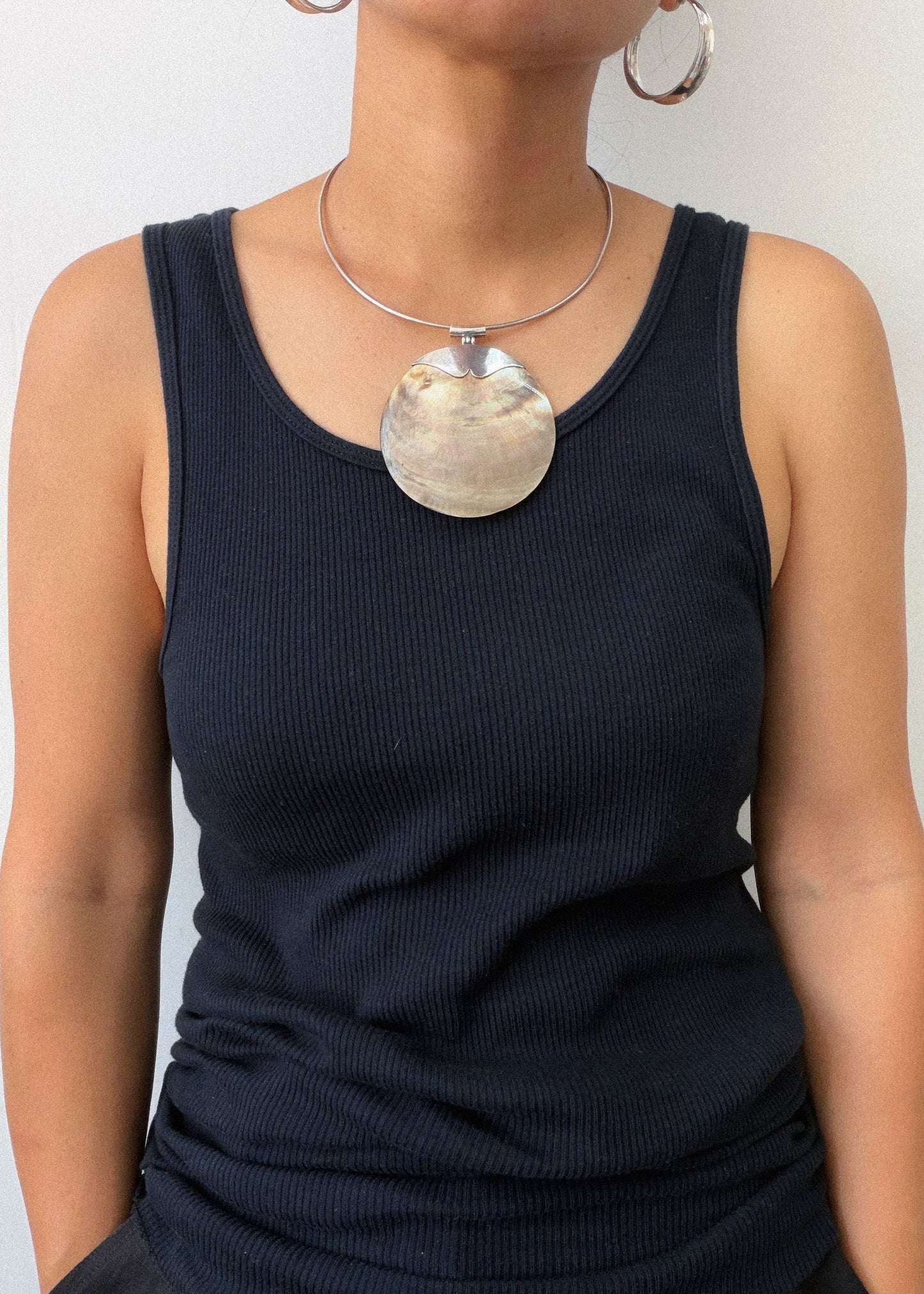 Mother Pearl Sterling Silver Choker