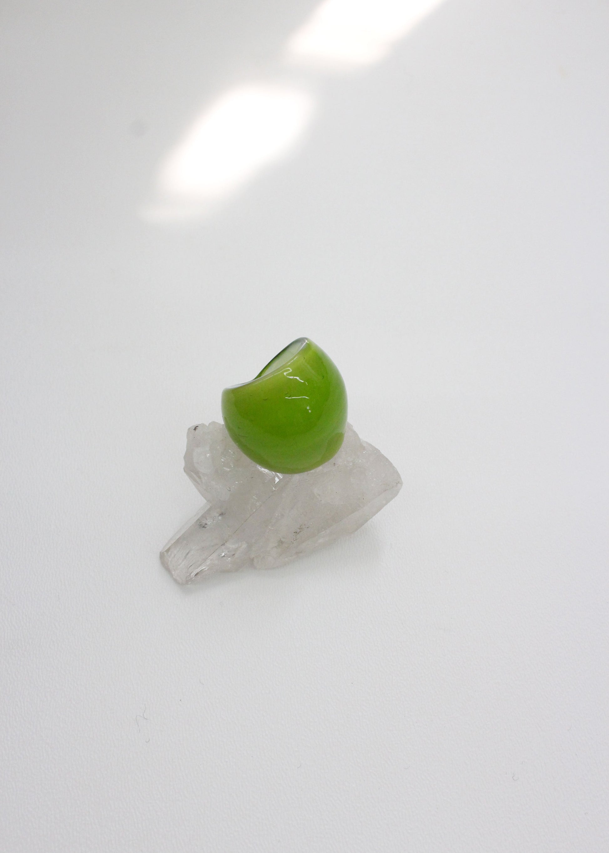 Chunky glass rings Green