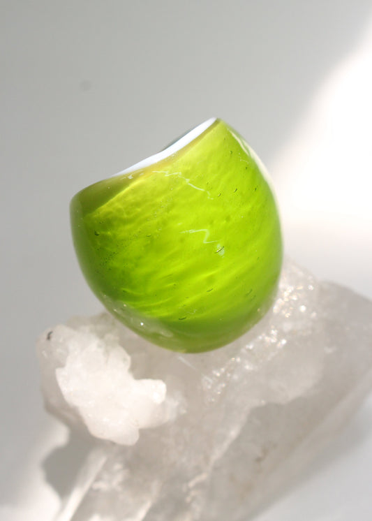 Chunky glass rings Green