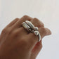 Double ball Sterling Silver Ring 6.5