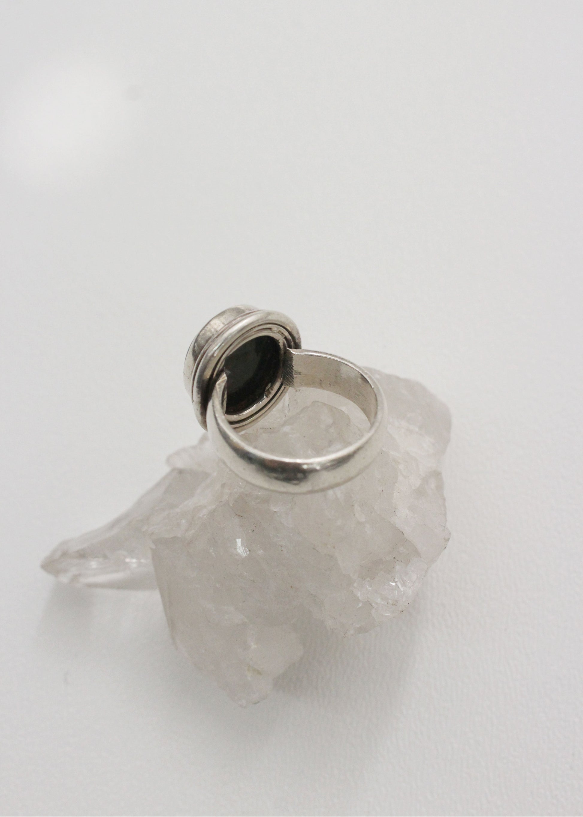 Bloodstone Sterling Silver Ring 7.5