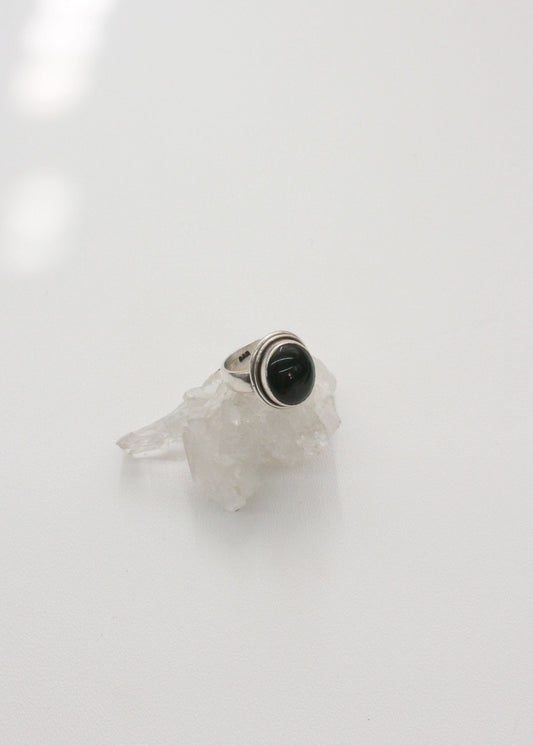 Bloodstone Sterling Silver Ring 7.5
