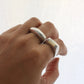 Shell Bar Sterling Silver Ring 7.5