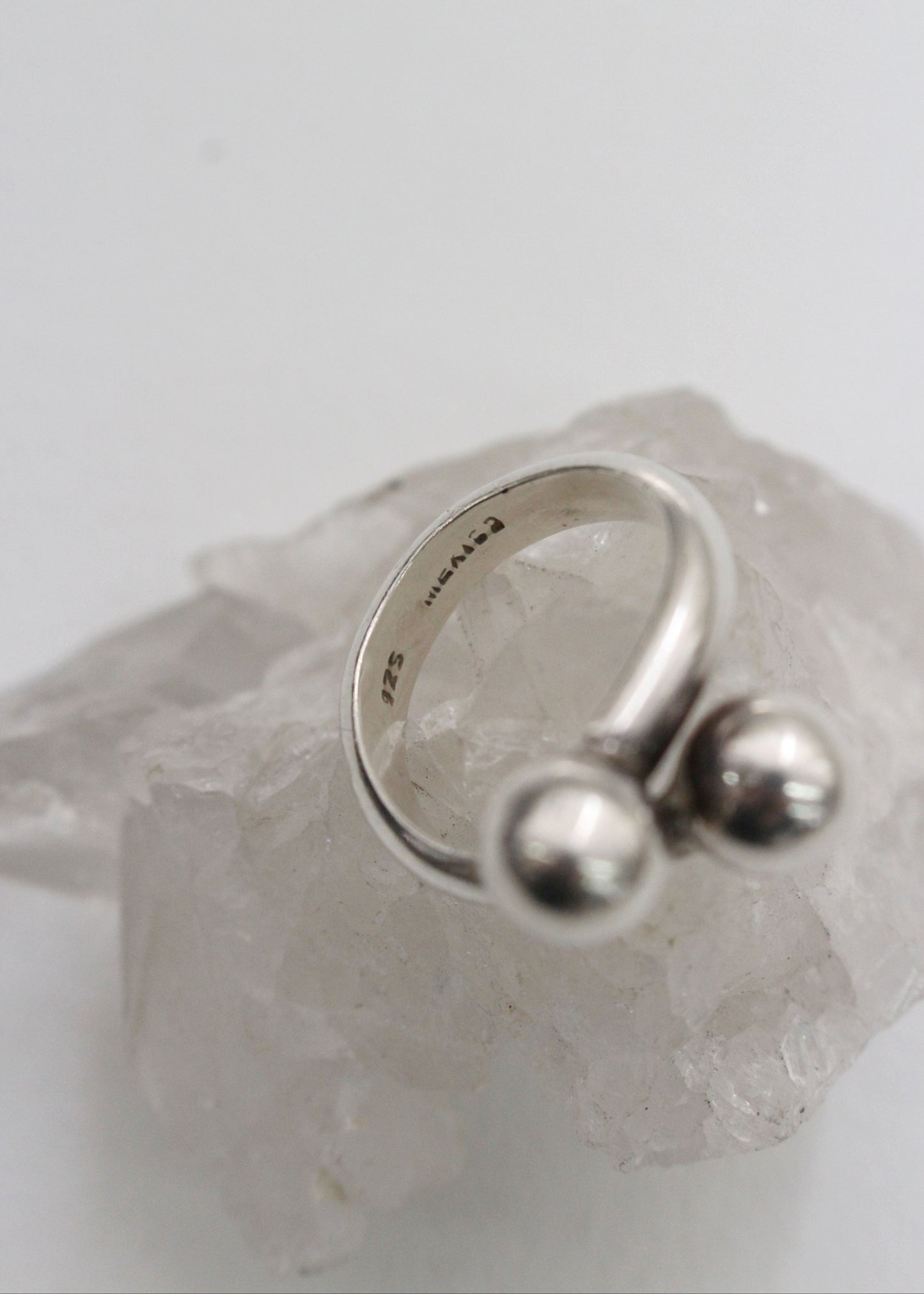 Doubleball Sterling Silver Ring 6.5
