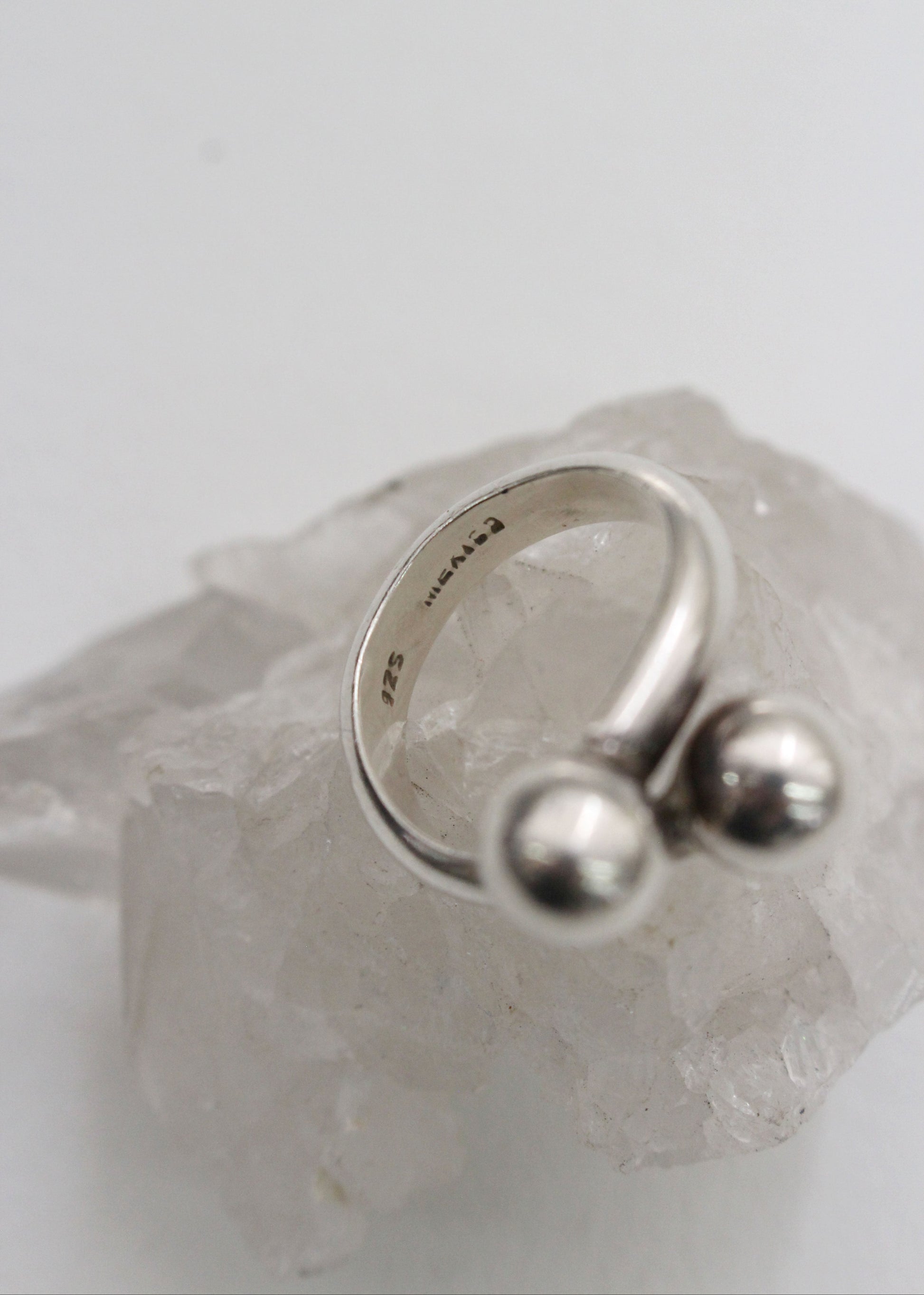 Doubleball Sterling Silver Ring 6.5