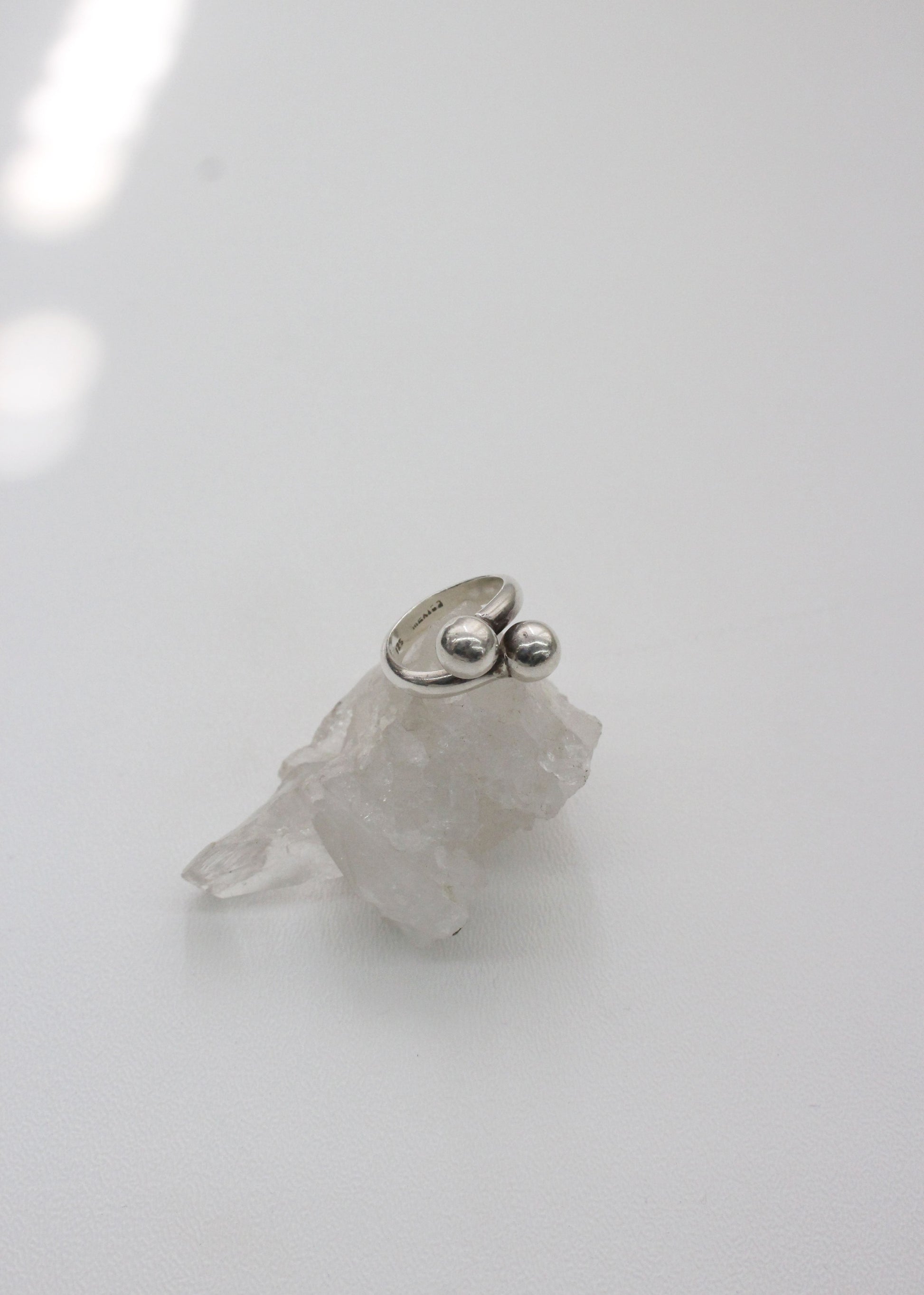 Doubleball Sterling Silver Ring 6.5