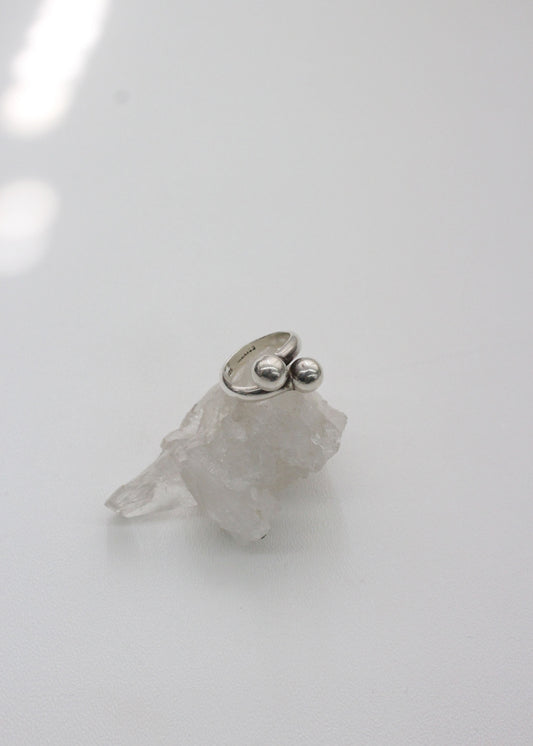 Doubleball Sterling Silver Ring 6.5